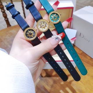 ĐỒNG HỔ NỮ CAO CẤP DIOD  DÂY DA MẶT NGÔI SAO SIZE MINI