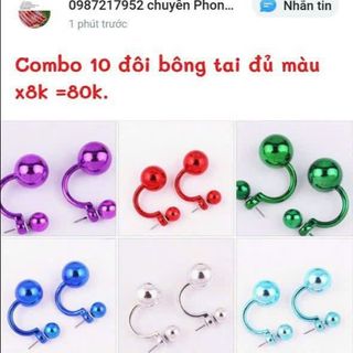 Bông tai nữ hoa tai nữ nhìu màu