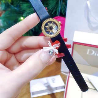 ĐỒNG HỔ NỮ CAO CẤP DIOD DÂY DA MẶT NGÔI SAO SIZE MINI