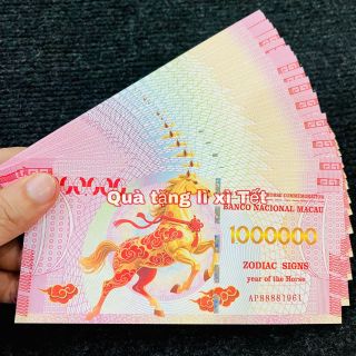 Sỉ Tiền Macao Con Ngựa Mệnh Giá 1 Triệu Patacas - Tiền Lì Xì Tết 2026 - Tiền Con Ngựa May Mắn