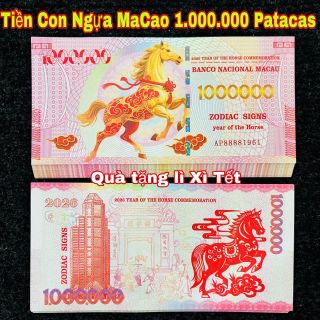 Sỉ Tiền Macao Con Ngựa Mệnh Giá 1 Triệu Patacas - Tiền Lì Xì Tết 2026 - Tiền Con Ngựa May Mắn
