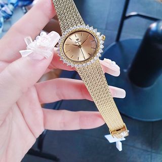 ĐỒNG HỒ NỮ CHÍNH HÃNG FUNMEI FL2140 MẶT OVAN VIỀN ĐÁ DÂY LƯỚI FULLBOX