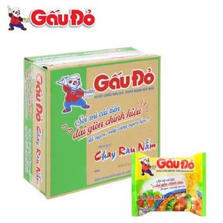 Mì Gấu Đỏ Chay Rau Nấm gói 63g Thùng 30 gói