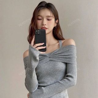 Áo thun bẹt vai tay dài