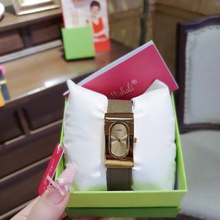 ĐỒNG HỒ NỮ CHÍNH HÃNG MISALI DÂY DA MẶT CHỮ NHẬT FULLBOX