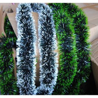 Dây Thông Đuôi Chồn Xanh - Trắng 13cm Dây Treo Trang Trí Noel, Tết Dài 1.8M- 2M