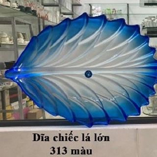 ĐĨA THUỶ TINH CHIẾC LÁ MÀU 41 x 29cm