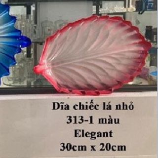 ĐĨA THUỶ TINH CHIẾC LÁ MÀU 30 x 20cm 313- 1