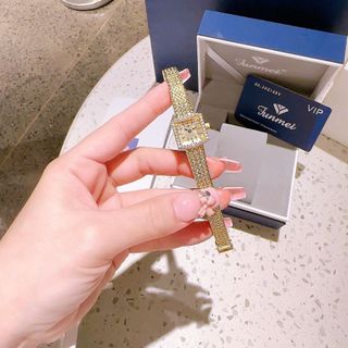 ĐỒNG HỒ NỮ CHÍNH HÃNG FUNMEI FL2108  MẶT VUÔNG MINI DÂY LƯỚI FULLBOX