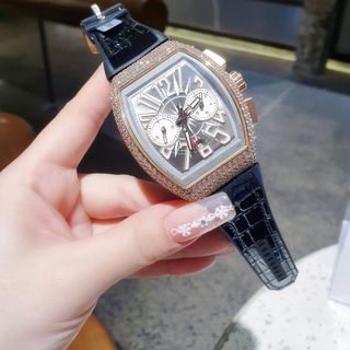 SALE ĐỒNG HỒ NAM SIÊU CẤP PRANCK MULLER DÂY CAO SU MẶT CHONOGRAP VIỀN HỘT