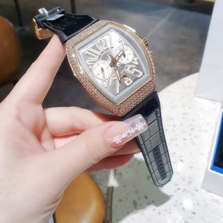 SALE ĐỒNG HỒ NAM SIÊU CẤP PRANCK MULLER DÂY CAO SU MẶT CHONOGRAP VIỀN HỘT