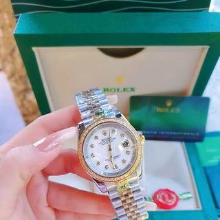 ĐỒNG HỒ NAM NỮ CAO CẤP RÔLET DÂY THÉP DEMI VÀNG VIỀN HỘT