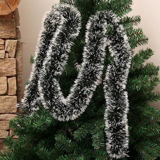 Dây Thông Đuôi Chồn Xanh- Trắng 9cm Dây Treo Trang Trí Noel, Tết Dài 1.8M- 2M