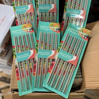 Bộ 5 Đôi Đũa Inox 201 Xoắn Chống Trơn