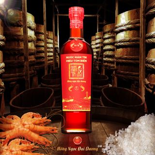 [Tặng 3 Kiết Thành - 3 Sốt Muối Chấm] Combo 06 Chai Nước Mắm Tôm Biển độ đạm 45N tự nhiên - Nước Mắm Tĩn 500ml/chai Hồng Ngọc Đại Dương nguyên chất truyền thống sạch