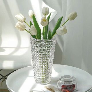 BÌNH CẮM HOA THUỶ TINH CARO TRÒN DELI 18cm DSHP121-1 (T18)