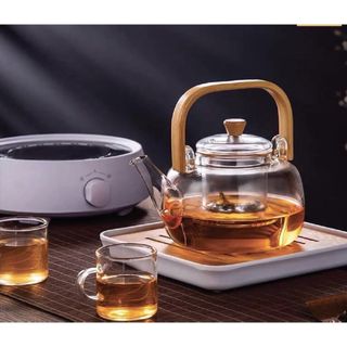 Ấm Trà Ấm Thủy Tinh Quai Gỗ CC (THÙNG 36C)