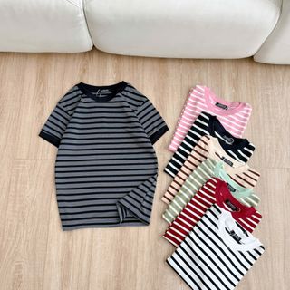 Áo thun nữ cộc tay cổ tròn chất cotton borip co giản tốt hàng đẹp giá rẽ