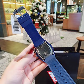 ĐỒNG HỒ NAM NỮ CAO CẤP GUECC MẶT CHỮ NHẬT CHONOGRAP NIỀNG NHỰA XANH