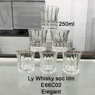 BỘ 6 LY THỦY TINH WISHKY SỌC E66C02 ELEGANT