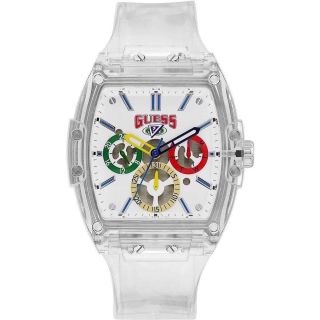 ĐỒNG HỒ NAM NỮ CAO CẤP GUECC MẶT CHỮ NHẬT CHONOGRAP NIỀNG NHỰA TRẮNG