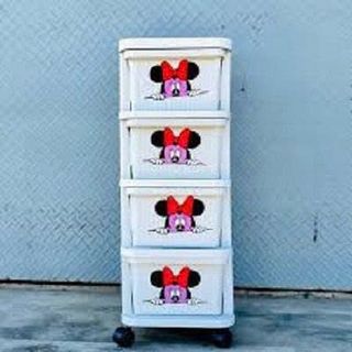 KỆ ĐỰNG ĐỒ 4 TẦNG CÓ BÁNH XE MICKEY