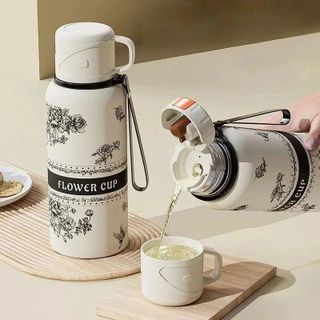 BÌNH GIỮ NHIỆT HOA MỘC LAN 800ML KÈM CỐC