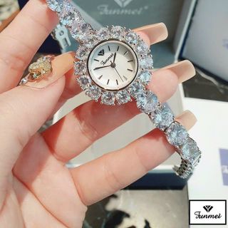 ĐỒNG HỒ NỮ CHÍNH HÃNG FUNMEI F2050 ĐÍNH ĐÁ SWAROSKI FULLBOX TEM HÃNG