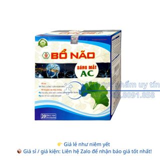 Siro Bổ Não Sáng Mắt AC giúp tăng cường tuần hoàn máu, giúp bảo vệ sức khỏe đôi mắt hộp 20 ống