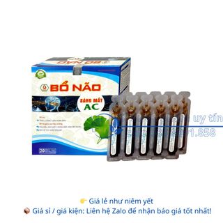 Siro Bổ Não Sáng Mắt AC giúp tăng cường tuần hoàn máu, giúp bảo vệ sức khỏe đôi mắt hộp 20 ống