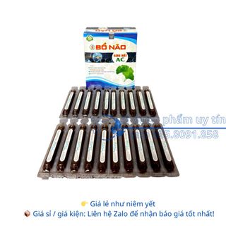 Siro Bổ Não Sáng Mắt AC giúp tăng cường tuần hoàn máu, giúp bảo vệ sức khỏe đôi mắt hộp 20 ống