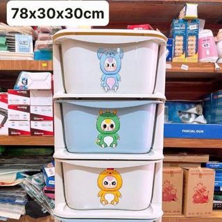 KỆ ĐỰNG ĐỒ 4 TẦNG BABY THREE CÓ BÁNH XE