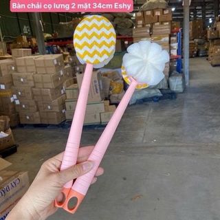 Cây Bông Tắm Chà Lưng 2 Mặt Kèm Bàn Chải cọ da mền mịn đồ dùng nhà tắm