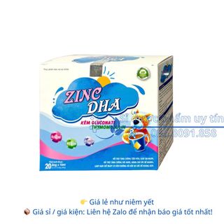 Siro Zinc DHA giúp ăn ngon, hỗ trợ tăng cường sức khỏe, nâng cao sức đề kháng hộp 20 ống
