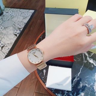 SALE RẺ ĐỒNG HỒ NỮ THỜI TRANG LONGIN MẶT TRÒN CHẤM
