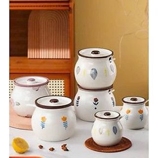 Hũ Chưng , Liễn Sứ , Âu Sứ Họa Tiết 700ml ( THÙNG 32C )