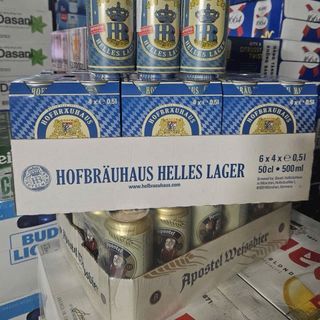 HlB Hell Lager- Uống vào vị mát mát nhẹ, sảng khoái...ngồ ngộ😇😇 Quy cách 24 lon, 500ml, Đức. Giá chỉ 10xx.