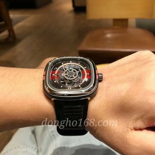 ĐỒNG HỒ NAM SIÊU CẤP SEVEN PRIDAY MÁY CƠ MẶT VUÔNG XANH ĐỎ TẶNG DÂY FULLBOX