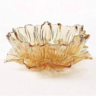 TÔ THUỶ TINH TULIP VÀNG 28CM CAO CẤP