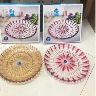 ĐĨA THUỶ TINH MÀU 37CM 337