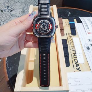 ĐỒNG HỒ NAM SIÊU CẤP SEVEN PRIDAY MÁY CƠ MẶT VUÔNG XANH ĐỎ TẶNG DÂY FULLBOX