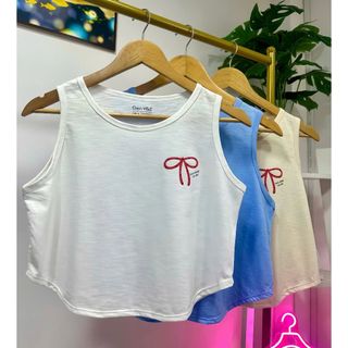 Áo ba lỗ croptop nữ nơ cực xinh bán chạy mẫu mới hot hit chất cotton thoáng mát