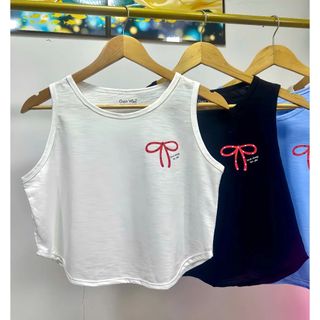 Áo ba lỗ croptop nữ nơ cực xinh bán chạy mẫu mới hot hit chất cotton thoáng mát