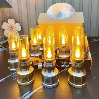 Đèn led cổ điển đùng pin không khói, an toàn, tiện lợi