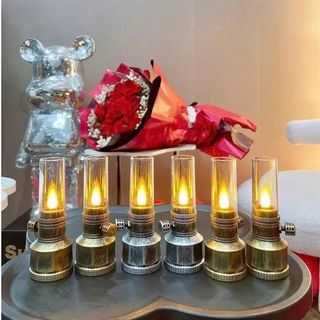 Đèn led cổ điển đùng pin không khói, an toàn, tiện lợi