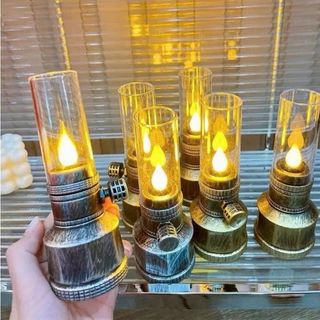 Đèn led cổ điển đùng pin không khói, an toàn, tiện lợi