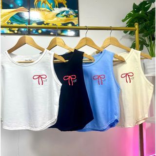 Áo ba lỗ croptop nữ nơ cực xinh bán chạy mẫu mới hot hit chất cotton thoáng mát