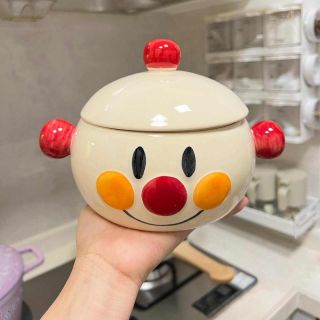 Âu Sứ Nồi Sứ Mặt Cười Có Nắp Kèm Núm Đỏ Cute ( THÙNG 20C )