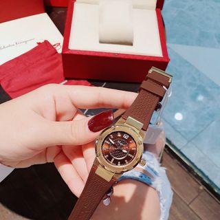 ĐỒNG HỒ NỮ CAO CẤP SALVATHORE F80 FIG DÂY CAO SU NIỀNG THÉP GOLD