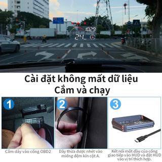 HUD M24 chính hãng – Hiển thị tốc độ kính lái, hỗ trợ cảnh báo giao thông bằng giọng nói tiếng Việt